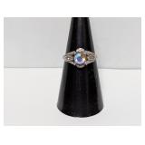 .925 Sterl Vintage Rhinestone Ring Sz 6.5