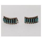 .925 Sterl Turquoise Inlay Earrings