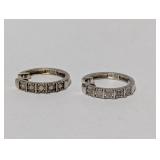 .925 Sterl Diamond Hoop Earrings