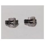 .925 Sterl CZ Belt Buckle Earrings