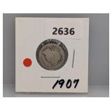 1907 90% Silv Barber Dime