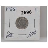 1958-D 90% Silv Roos Dime