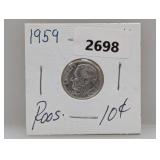 1959 90% Silv Roos Dime