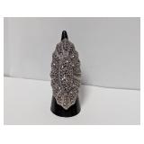 .925 Sterl Lengthy Marcasite Statement Ring Sz 6.5