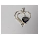 .925 Sterl Mystic Topaz Heart Pendant