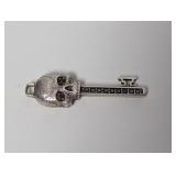 .925 Sterl Gemstone "Skeleton Key" Pendant