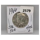 1966 40% Silv JFK Half $1 Dollar