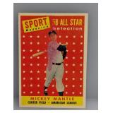 1958 Topps #487 Mickey Mantle All Star HOF Error