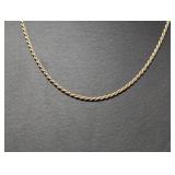 20" Vermeil/.925 Sterl Twisted Rope Chain Necklac