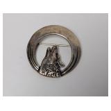 .925 Sterl Howling Wolf Brooch