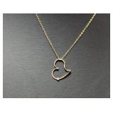 16" 14K GF Chain w/Diamond Accent Heart Pendant