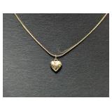 14" 14K YG Chain & Heart Pendant