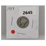 1917-S 90% Silv Mercury Dime
