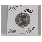 1947-D 90% Silv Wash Quarter