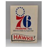 1973/74 Topps Team Stickers 76ers/Hawks Indents