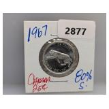 1967 80% Silv Canada Quarter
