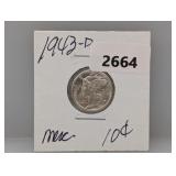 1943-D 90% Silv Mercury Dime