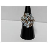 Vermeil/.925 Sterl Blue Stone Ring Sz 7