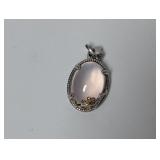 .925 Sterl Clear Stone Cabochon Pendant