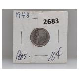 1948 90% Silv Roos Dime