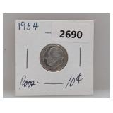 1954 90% Silv Roos Dime