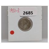 1951-D 90% Silv Roos Dime