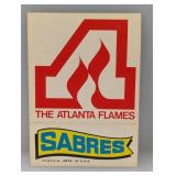 1973/74 Topps Team Stickers Flames/Sabres Crease
