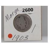 1903-O 90% Silv Barber Quarter