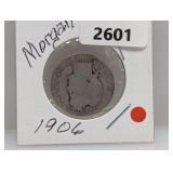 1906 90% Silv Barber Quarter