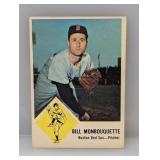 1963 Fleer #7 Bill Monbouquette Red Sox Stains