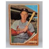 1962 Topps Hi# #575 Red Schoendienst SP HOF Damage
