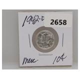 1942-D 90% Silv Mercury Dime