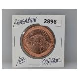 1oz .999 Copper Kangaruin Round