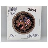 1oz .999 Copper Molon Labe Round