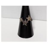 .925 Sterl Stars Marcasite Ring Sz 8.5