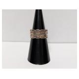 .925 Sterl Textured Wavy Band Sz 6.5