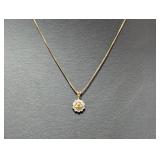 18" Vermeil/.925 Sterl Chain w/Flower Pendant