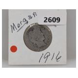 1916-D 90% Silv Barber Quarter