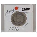 1916-D 90% Silv Barber Quarter