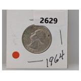 1964-D 90% Silv Wash Quarter