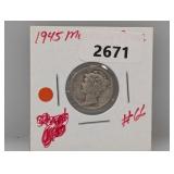1945-S 90% Silv Mercury Dime