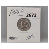 1945-D 90% Silv Mercury Dime