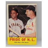 1963 Topps Willie Mays Stan Musial #138 Damage