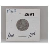 1954 90% Silv Roos Dime