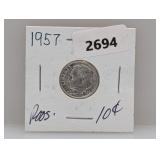 1957 90% Silv Roos Dime