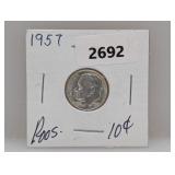 1957 90% Silv Roos Dime