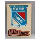 1973/74 Topps Stickers Rangers/Black Hawks Line