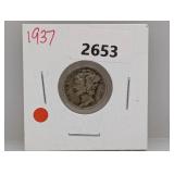 1937 90% Silv Mercury Dime