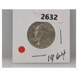 1964-D 90% Silv Wash Quarter