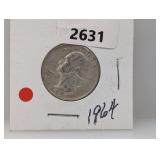 1964-D 90% Silv Wash Quarter